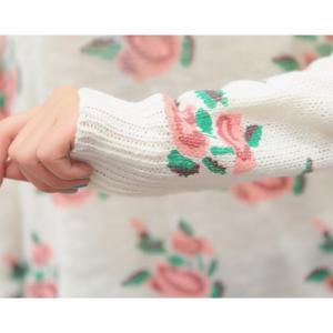 Sweet Retro Flower Sweater/ Knitwear
