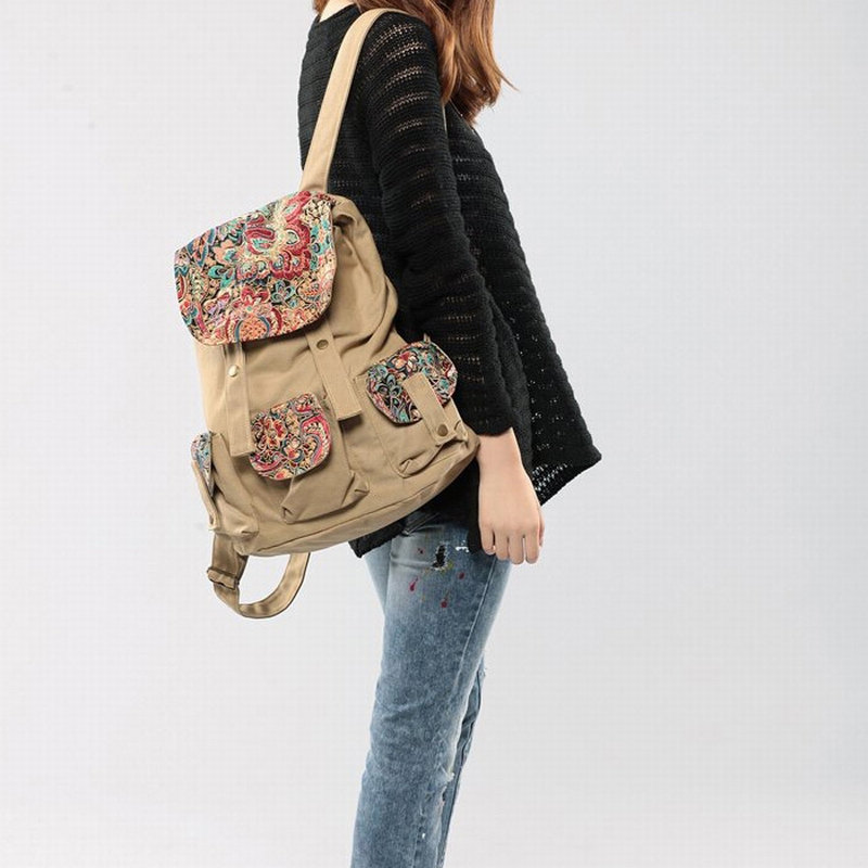 Vintage Ethnic Canvas Traveler Backpack A on Luulla