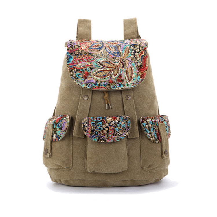 Vintage Ethnic Canvas Traveler Backpack A on Luulla
