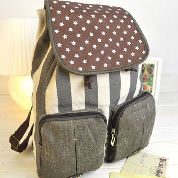 Vintage American Flag Distressed Canvas Backpack on Luulla