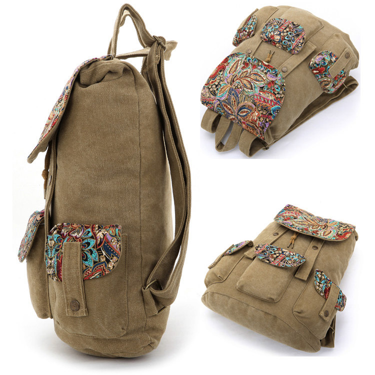 Vintage Ethnic Canvas Traveler Backpack A on Luulla